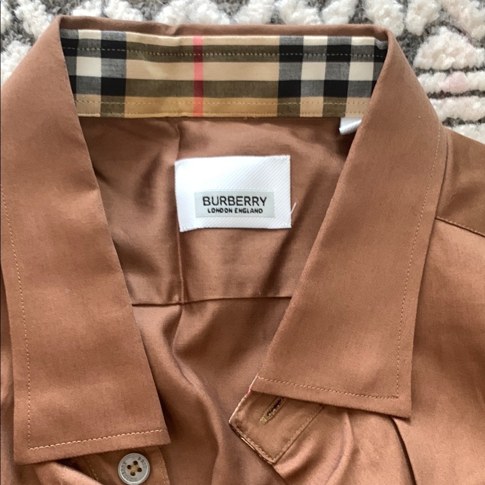 Burberry Tan Button-Up Shirt